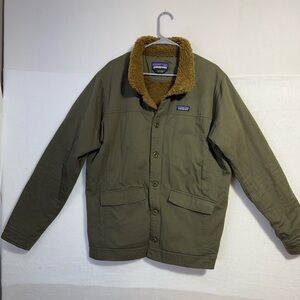 Patagonia Olive Jacket with Brown Lining